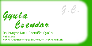 gyula csendor business card